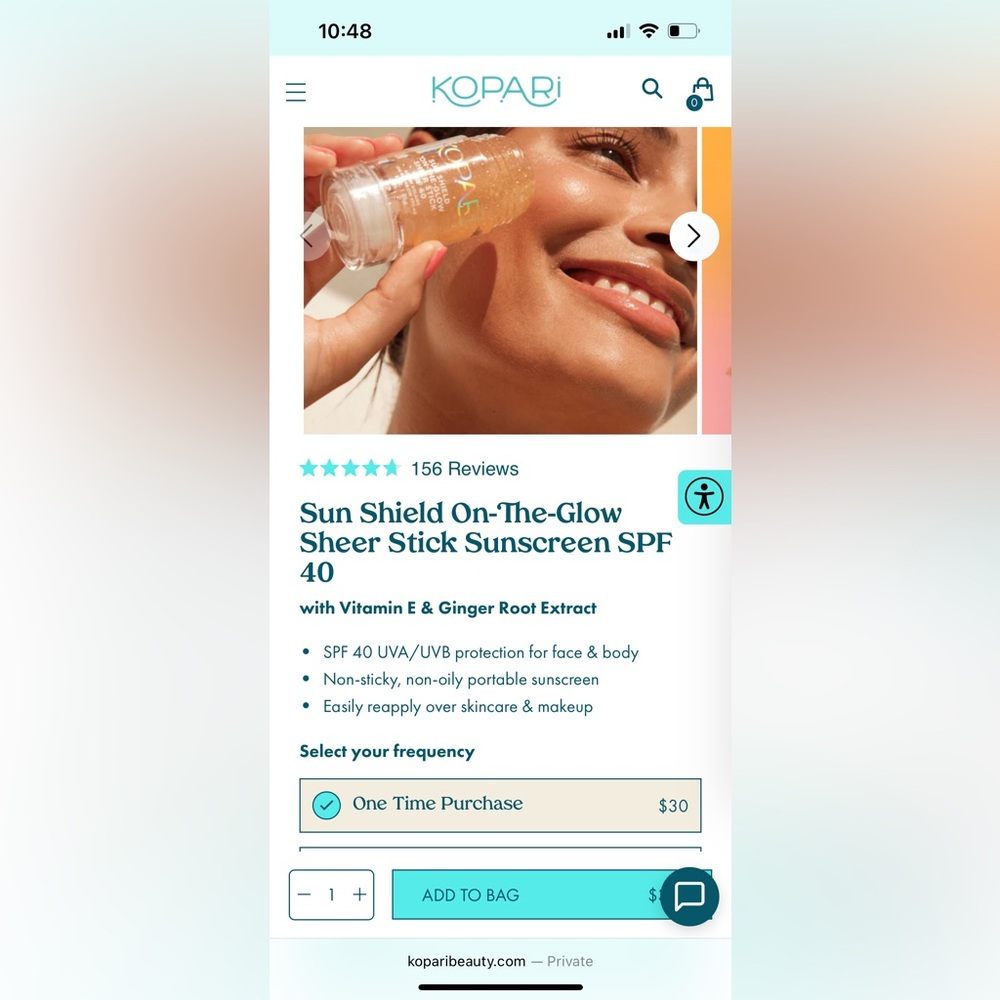 Kopari Sunshield Glow Body Oil and Face Stick
Duo